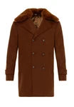 Antioch Wintermantel Double Breasted Coat Braun/Dunkelbraun/Orange