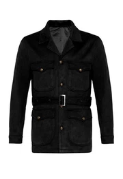 Winterjacke Slim Fit Belted Suede Coat