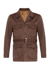 Antioch Winterjacke Slim Fit Belted Suede Coat Braun/Dunkelbraun/Grau/Beige