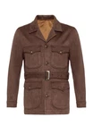 Antioch Winterjacke Slim Fit Belted Suede Coat Braun/Dunkelbraun/Grau/Beige