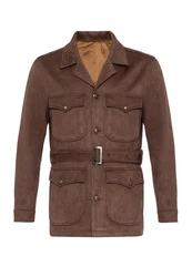 Antioch Winterjacke Slim Fit Belted Suede Coat Braun/Dunkelbraun/Grau/Beige