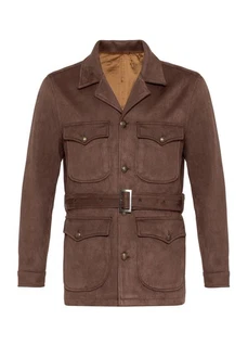 Antioch Winterjacke Slim Fit Belted Suede Coat Braun/Dunkelbraun/Grau/Beige