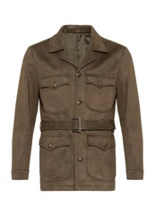 Antioch Winterjacke Slim Fit Belted Suede Coat Khaki/Braun/Dunkelgrün/Grau