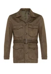 Antioch Winterjacke Slim Fit Belted Suede Coat Khaki/Braun/Dunkelgrün/Grau