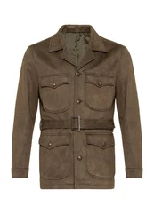 Antioch Winterjacke Slim Fit Belted Suede Coat Khaki/Braun/Dunkelgrün/Grau