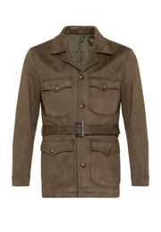 Winterjacke Slim Fit Belted Suede Coat