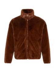 Wintermantel Stand Collar Faux Fur Coat