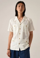 Antioch Blusenshirt Beige/Weiß/Dunkelblau/Creme/Grau
