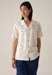 Antioch Blusenshirt Beige/Weiß/Dunkelblau/Creme/Grau