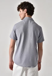 Antioch Blusenshirt Kurzarm Grau/Hellgrau/Blau