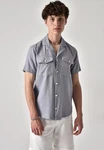 Antioch Blusenshirt Kurzarm Grau/Hellgrau/Blau