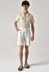 Antioch Blusenshirt Kurzarm Beige/Khaki/Weiß