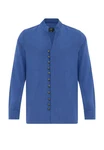 Antioch Blusenshirt Standing Collar Shirt Blau/Hellblau