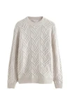 Next Rundhalspullover Regular Fit Signature Beige/Grau/Khaki/Weiß/Braun