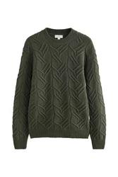 Next Rundhalspullover Regular Fit Signature Dunkelgrün/Grün