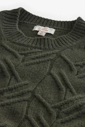 Next Rundhalspullover Regular Fit Signature Dunkelgrün/Grün