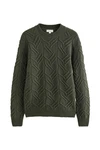 Next Rundhalspullover Regular Fit Signature Dunkelgrün/Grün