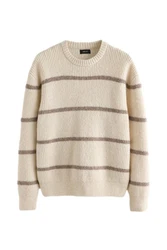 Next Rundhalspullover Regular Fit Braun/Beige
