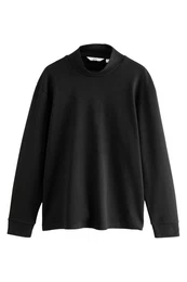 Langarmshirt Weiches, langrmeliges T-Shirt mit Rollkragen (1-tlg)
