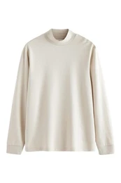 Langarmshirt Weiches, langrmeliges T-Shirt mit Rollkragen (1-tlg)