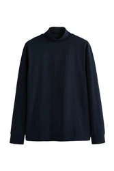 Next Langarmshirt Essential T-Shirt mit Rollkragen Dunkelblau