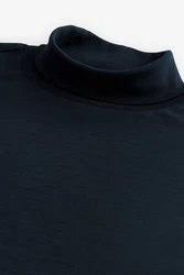Next Langarmshirt Essential T-Shirt mit Rollkragen Dunkelblau