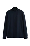Next Langarmshirt Essential T-Shirt mit Rollkragen Dunkelblau
