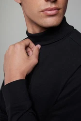 Next Langarmshirt Essential T-Shirt mit Rollkragen Schwarz