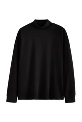 Next Langarmshirt Essential T-Shirt mit Rollkragen Schwarz