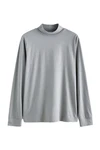 Next Langarmshirt Essential T-Shirt mit Rollkragen Grau/Hellgrau