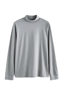 Next Langarmshirt Essential T-Shirt mit Rollkragen Grau/Hellgrau Next Langarmshirt Essential T-Shirt mit Rollkragen Grau/Hellgrau