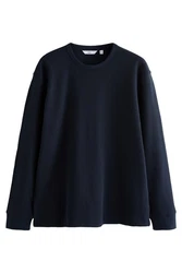 Next Langarmshirt mit Waffelstruktur Dunkelblau