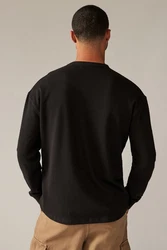 Next Langarmshirt mit Waffelstruktur Schwarz/Dunkelgrau