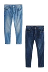 Next Skinny-fit Jeans 2er-Pack Blau/Hellblau/Dunkelblau