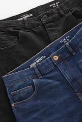 Next Slim-fit Jeans (2-tlg) Dunkelblau/Blau