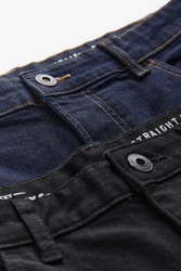 Next Straight Jeans (2er-Pack) Dunkelblau/Blau