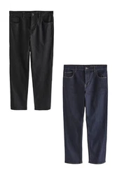 Next Straight Jeans (2er-Pack) Dunkelblau/Blau