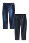 Next Straight Jeans (2er-Pack) Dunkelblau/Blau