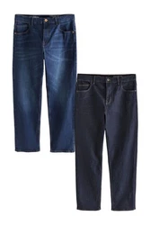 Next Straight Jeans (2er-Pack) Dunkelblau/Blau
