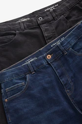 Next Straight Jeans (2er-Pack) Schwarz/Dunkelblau/Hellblau