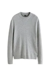 Next Rundhalspullover Regular Fit Premium Grau/Hellgrau/Silber