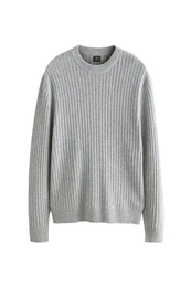 Rundhalspullover Regular Fit Premium Rundhalspulli, Lambswool-Mix (1-tlg)