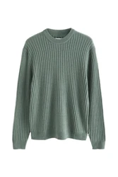 Next Rundhalspullover Regular Fit Premium Grün/Hellgrün/Hellblau/Dunkelgrün