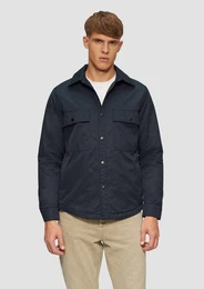 Allwetterjacke Gefttertes Twill-Overshirt mit Brusttaschen Artwork