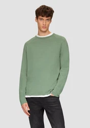 s.Oliver Strickpullover mit Raglanärmeln Grün/Hellgrün