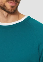 s.Oliver Strickpullover mit Raglanärmeln Türkis/Grün