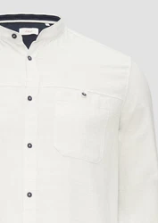 s.Oliver Langarmhemd Regular Fit Weiß/Khaki/Creme/Grau