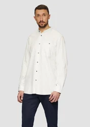 s.Oliver Langarmhemd Regular Fit Weiß/Khaki/Creme/Grau