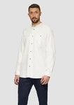 s.Oliver Langarmhemd Regular Fit Weiß/Khaki/Creme/Grau