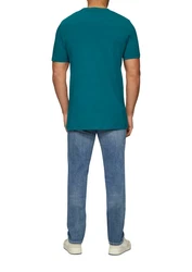s.Oliver Kurzarmshirt T-Shirt mit Front-Print Türkis/Grün